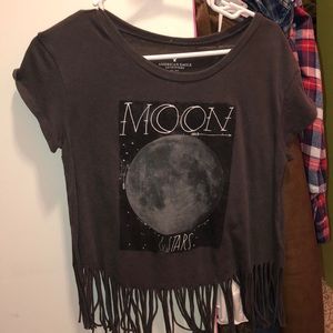 American Eagle Printed Fringe T-Shirt